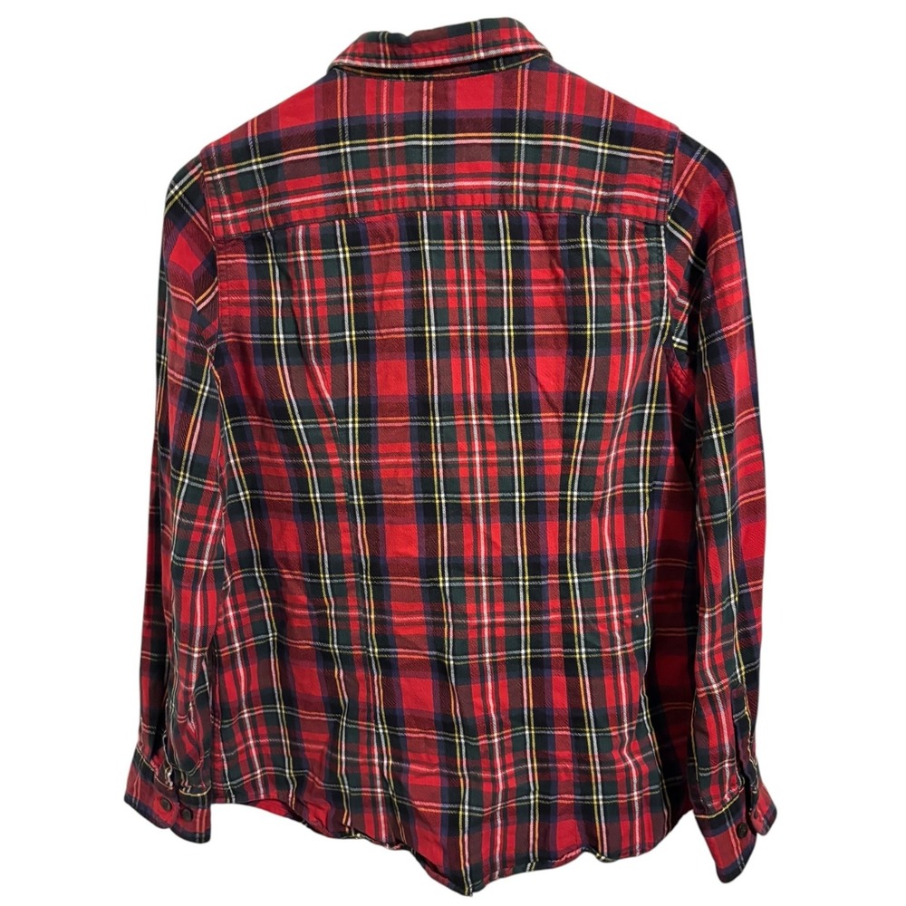 LL Bean Plaid Button Down Red Tartan Slightly Fitted Cabincore Lumberjack Size M - Picture 3 of 11